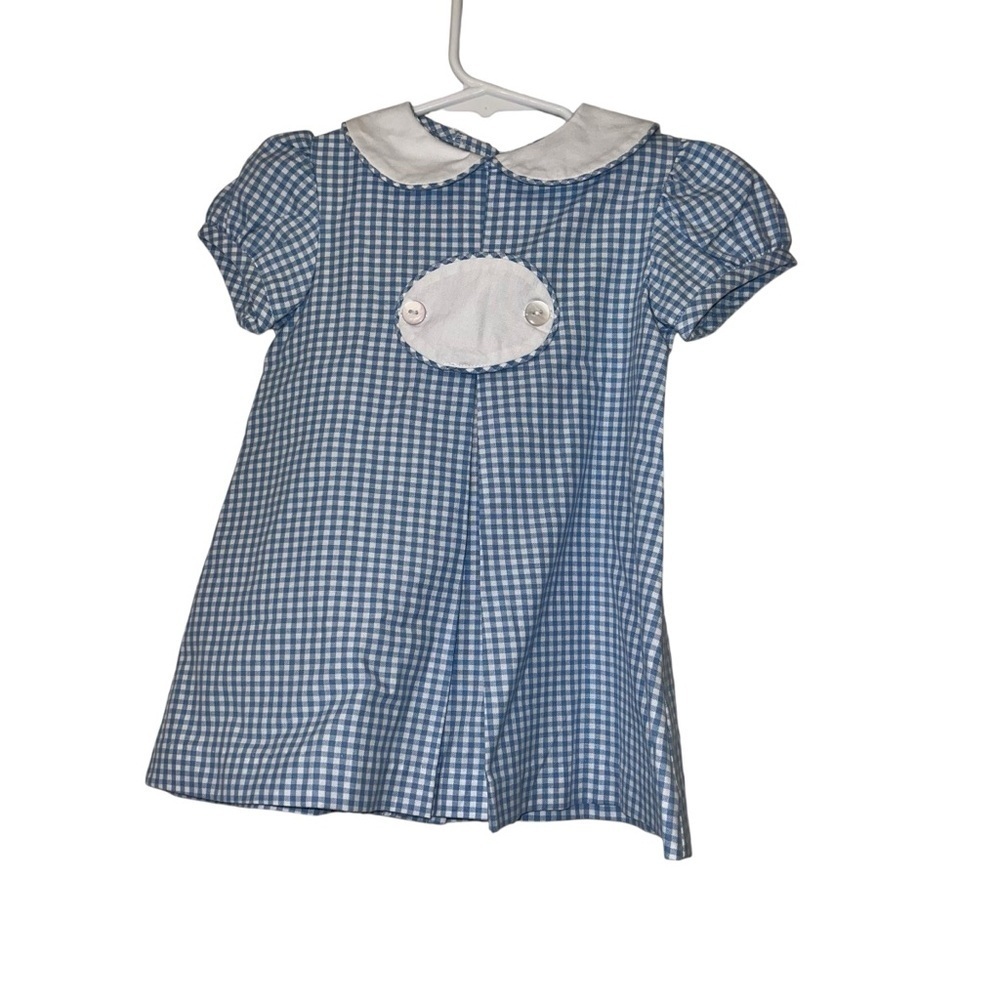 Funtasia, Too Dallas Blue and White Gingham Dress sz 12m float dress embroidered